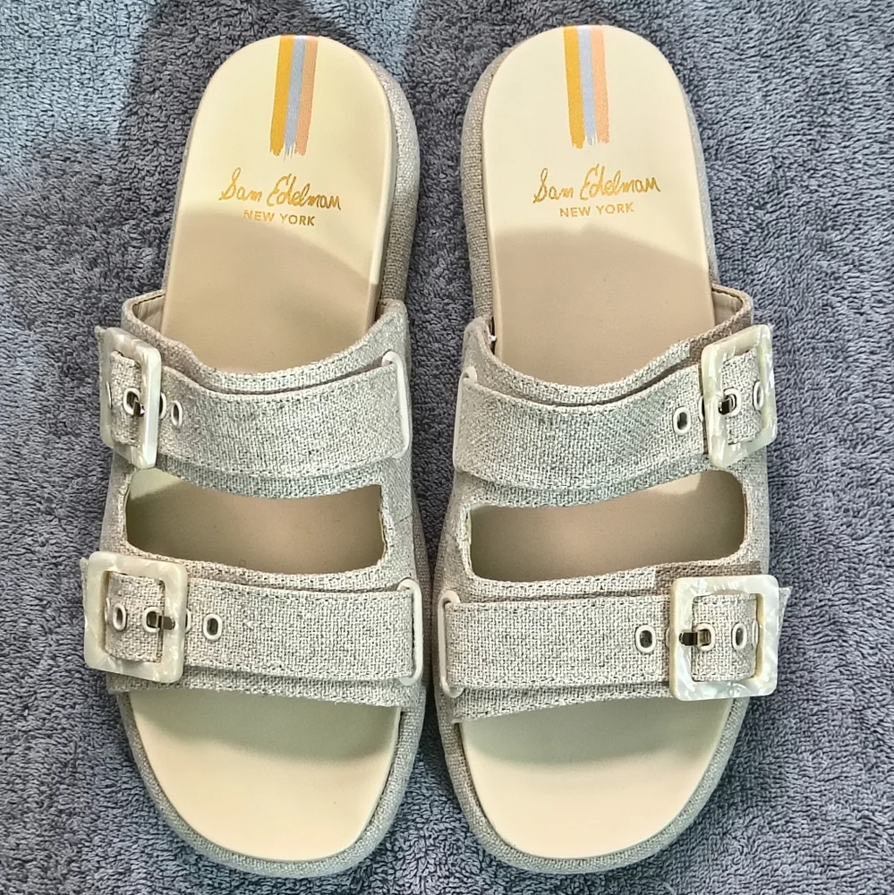 Sam Edelman Women's Kenzie 2 Buckled Sandals Beige/Natural Size 10M Minimalist - Picture 11 of 12
